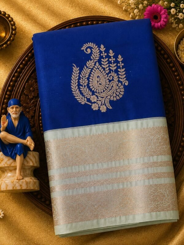 Luxury Korvai Soft Silk Saree with Rich Pallu & Contrast Puttas Border | Contrast Blouse