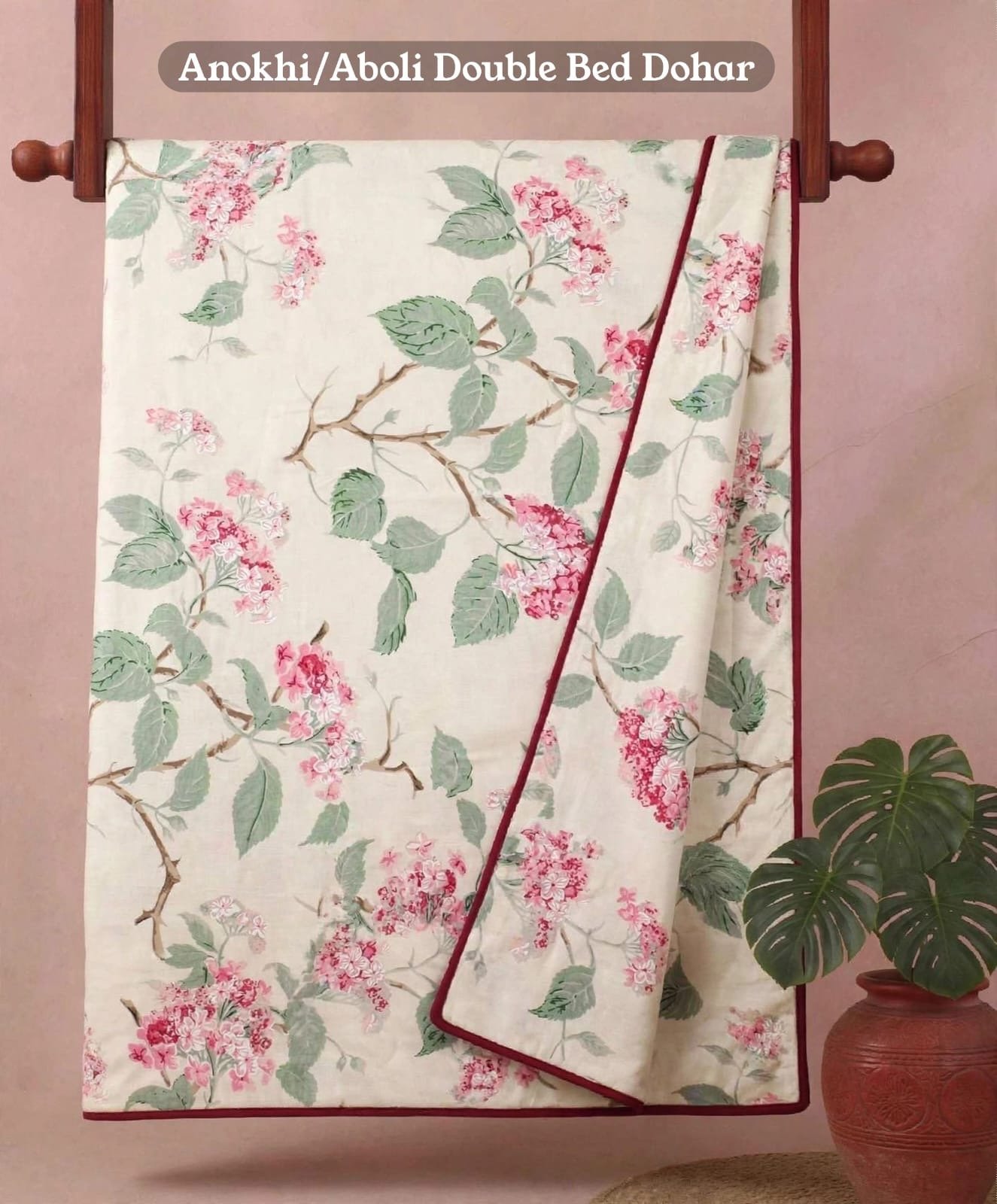 Anokhi & Aboli Premium Double Bed Malmal Dohar | 3-Layer Soft Cotton Voile | 90×100 Inches