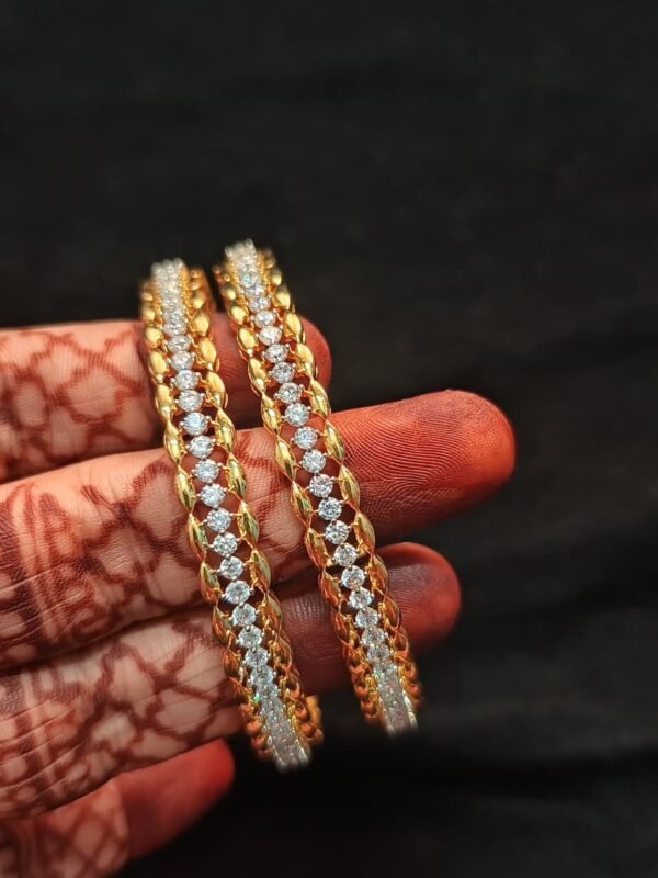 Beautiful AD Stone Bangles | Premium Collection | Elegant Gold-Finish Jewellery