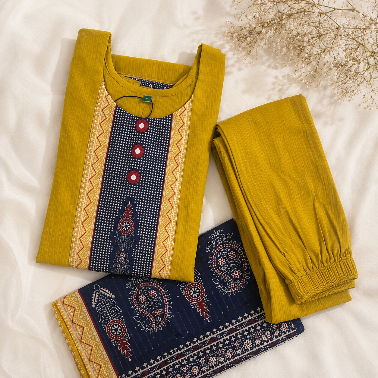 3 Piece Barline Schiffli Start Cut Set | Elegant Embroidered Kurta Set