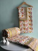 Premium Pure Cotton Quilted Bedcover & Bedsheet Combo | Reversible 3-Layer Bedcover with 2 Pillow Covers