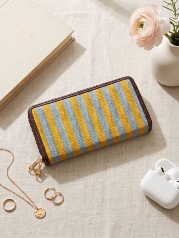 Double Zipper Wallet for Women | Multi-Compartment Card & Coin Wallet | Leatherette | Made in India