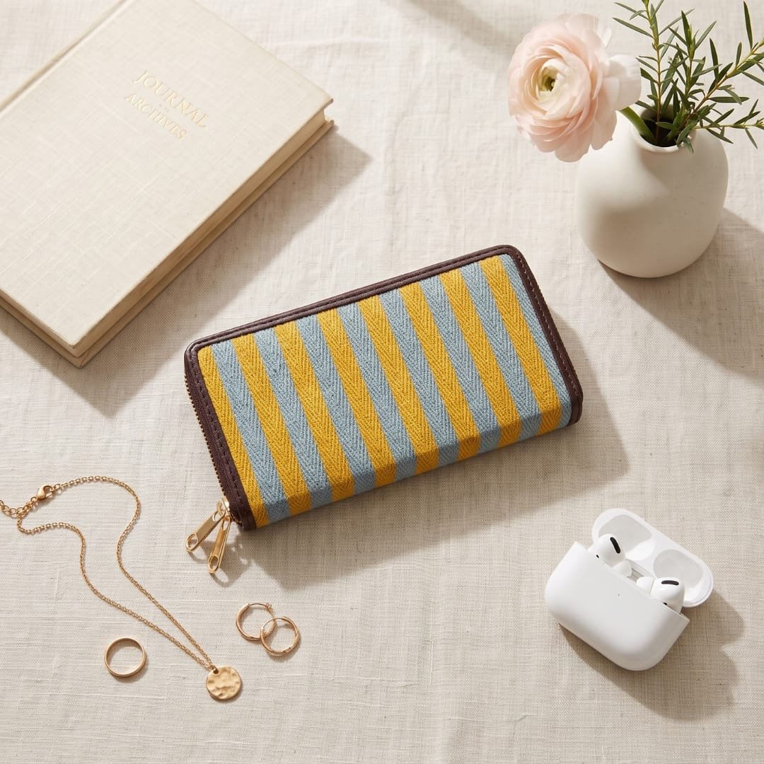 Double Zipper Wallet for Women | Multi-Compartment Card & Coin Wallet | Leatherette | Made in India